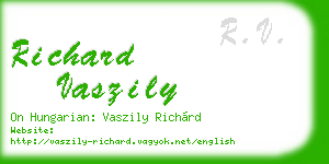 richard vaszily business card